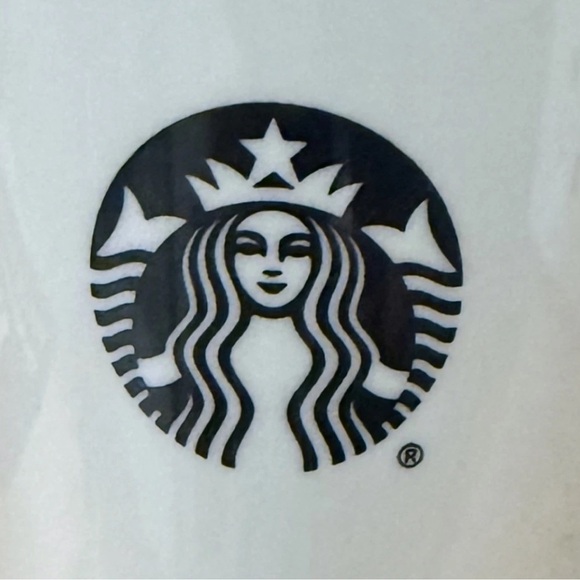Starbucks Tall Ceramic Coffee Cup Mug 16oz White Black Siren Mermaid Logo 2015 ! - Picture 3 of 5